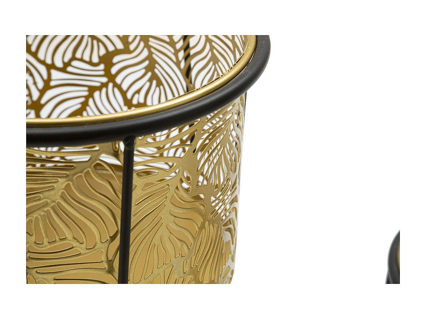 Zestaw 2 doniczek MF399, Złoto, 21x21x40 cm, Seven Design