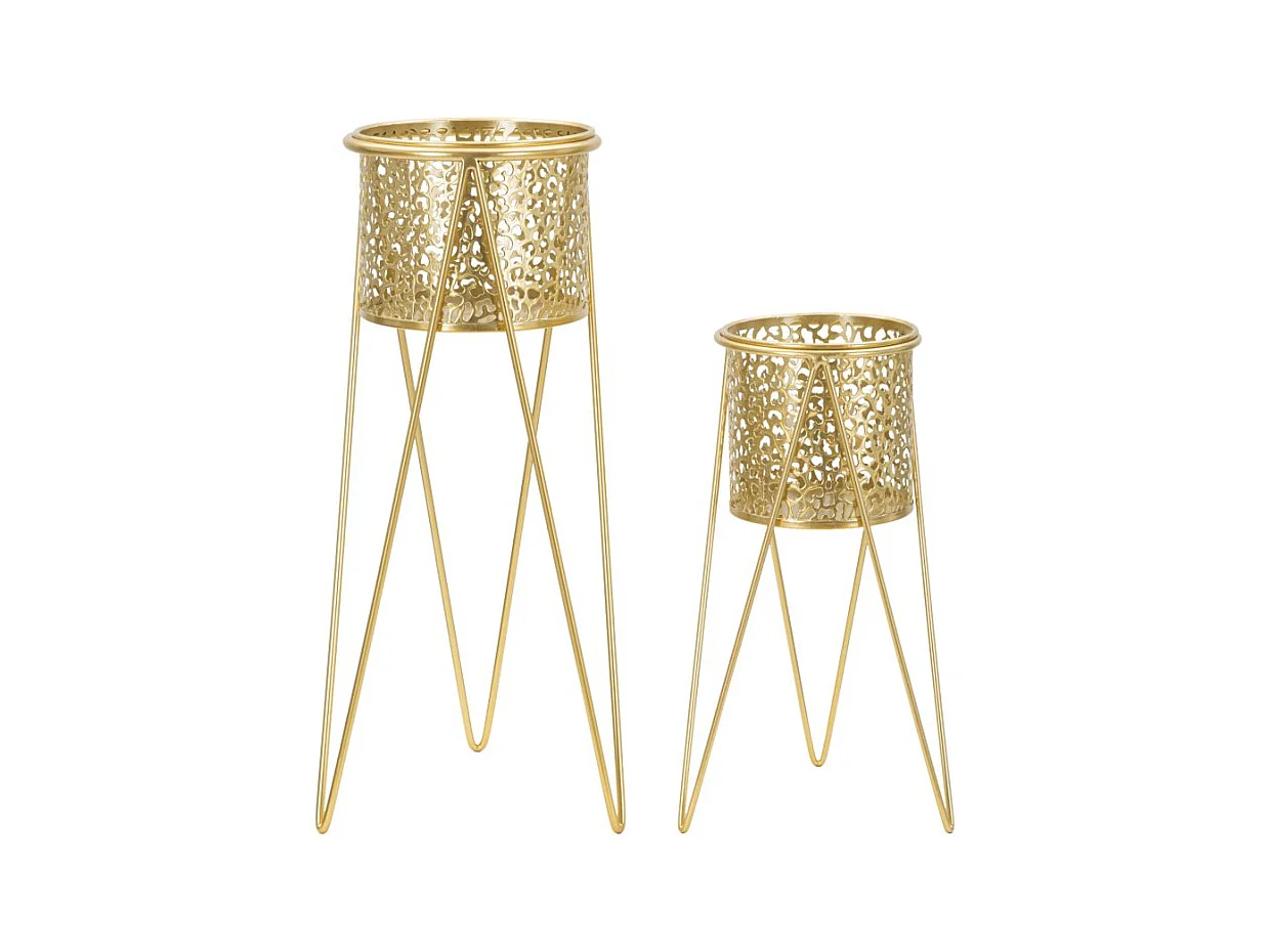 Juego de 2 Macetas MF403, Oro, 21x20x46 cm, Epikasa