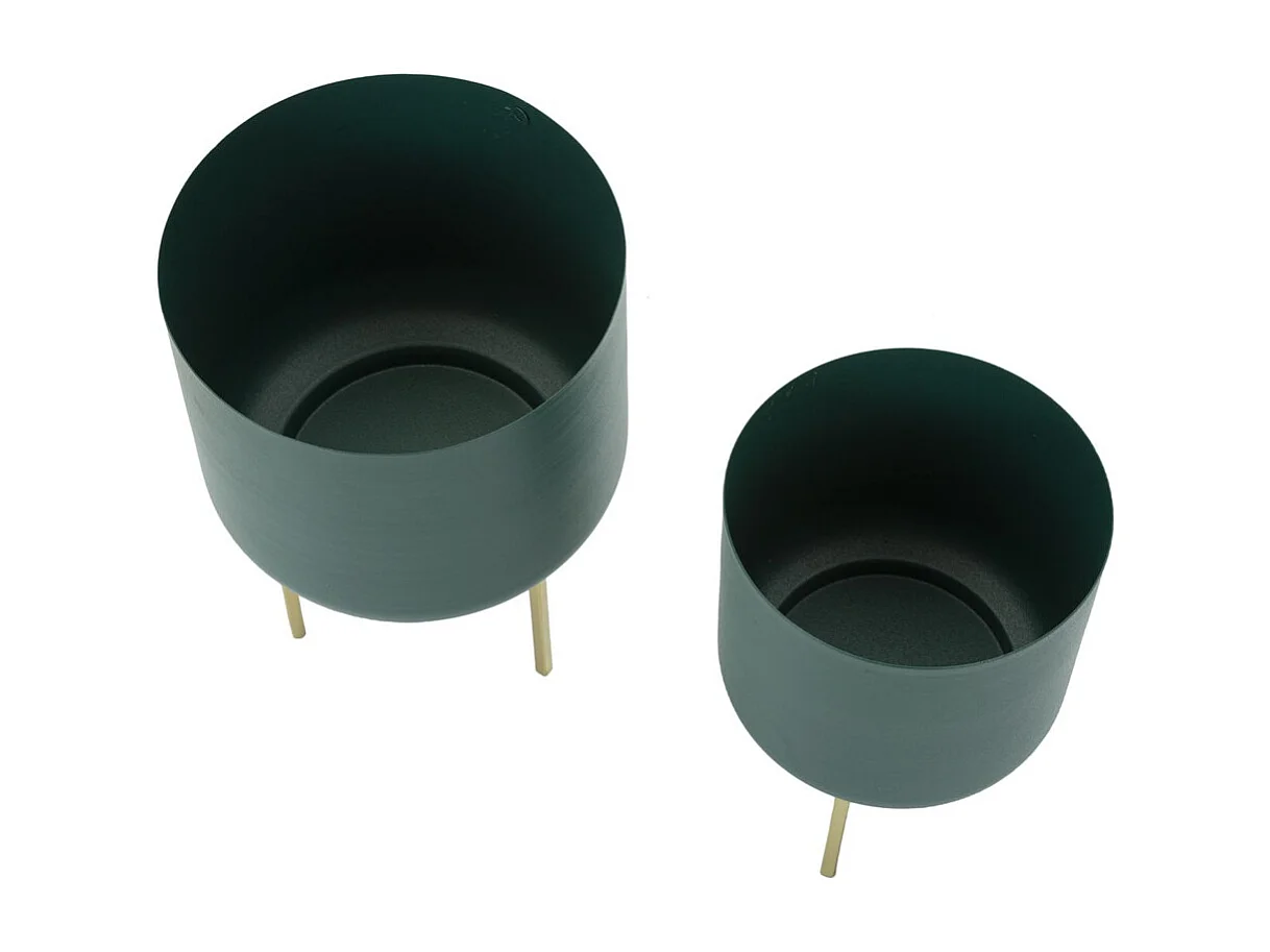 Lot de 2 Cache Pots MF401, Vert, 20x20x29 cm, Seven Design