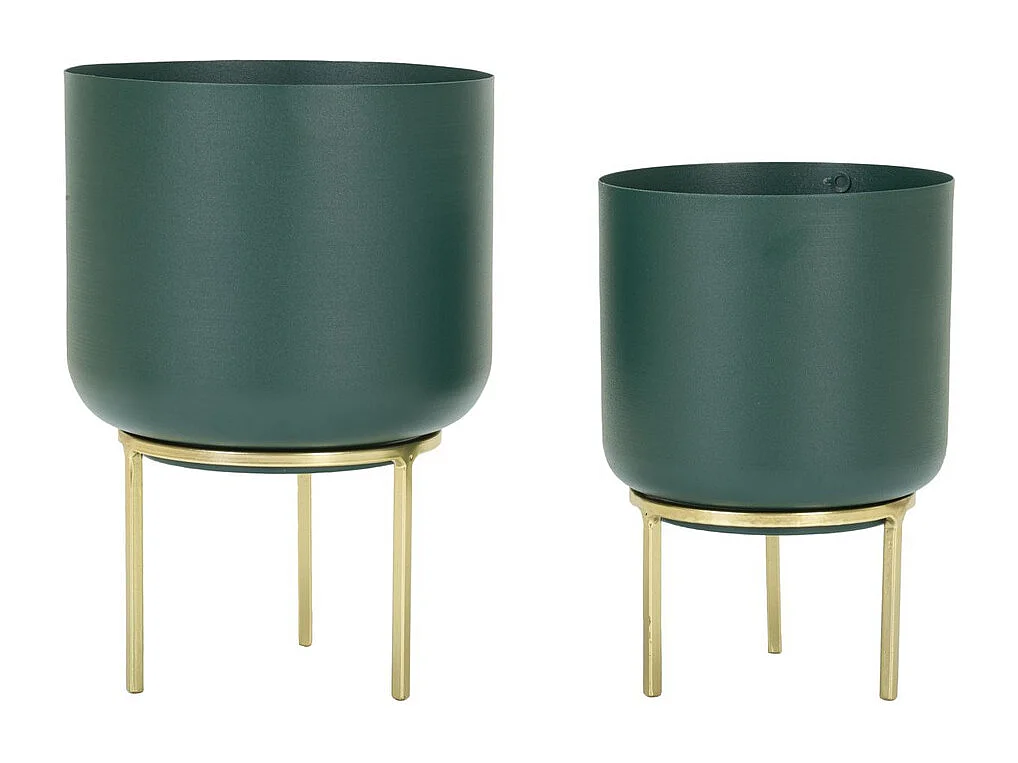Lot de 2 Cache Pots MF401, Vert, 20x20x29 cm, Seven Design