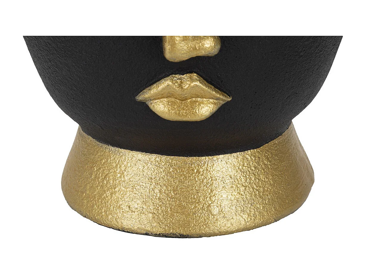 Vase Décoratif Visage 24, Noir, 25x25x25 cm, Seven Design