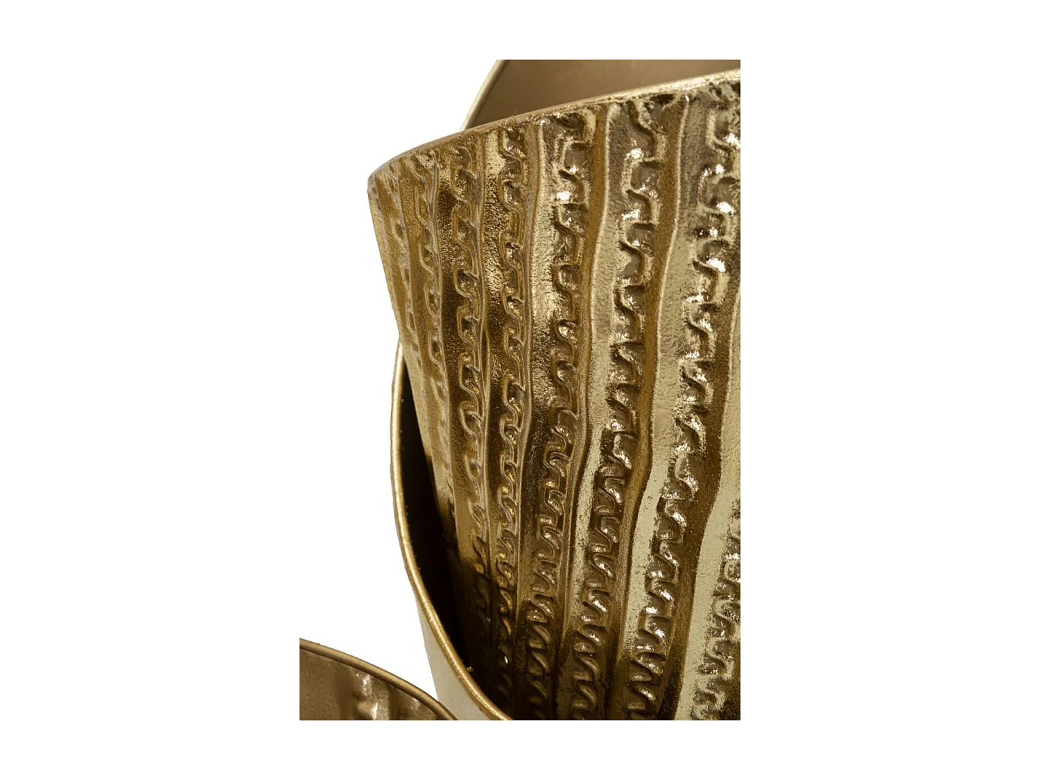 Lot de 3 Pots Décoratifs MF423, Or, 39x42x75 cm, Seven Design