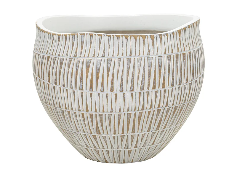 Vase Décoratif MF683, Blanc, 26x26x20,5 cm, Seven Design