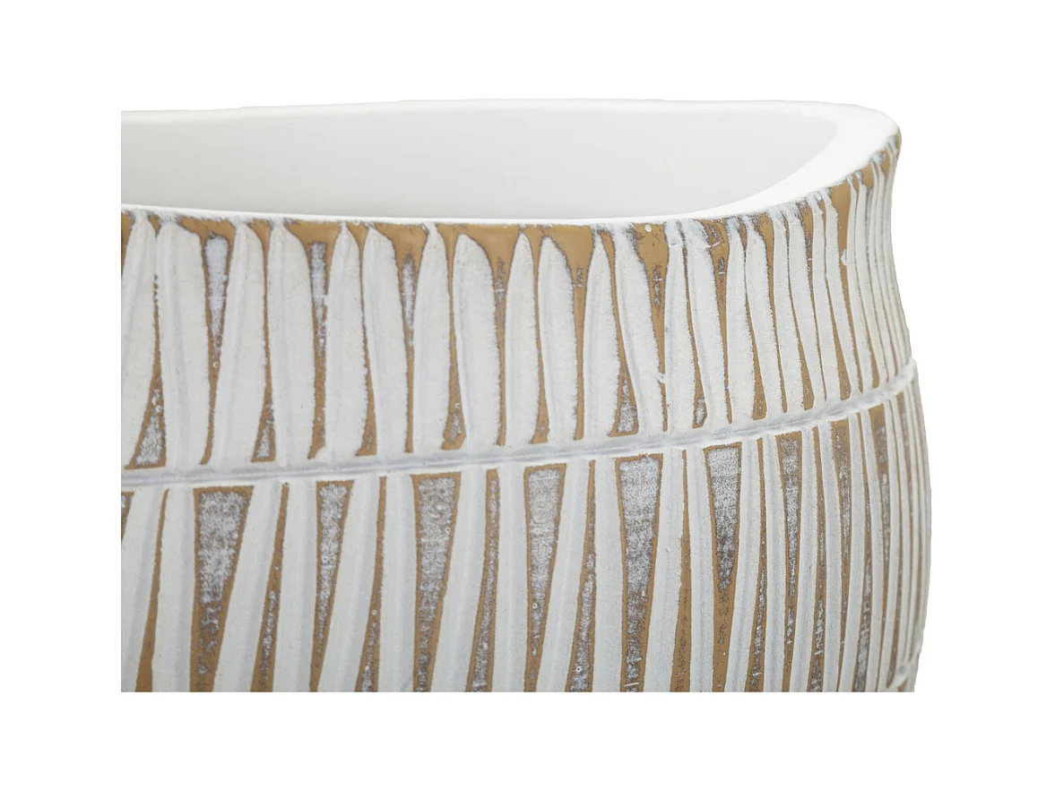 Vase Décoratif MF683, Blanc, 26x26x20,5 cm, Seven Design