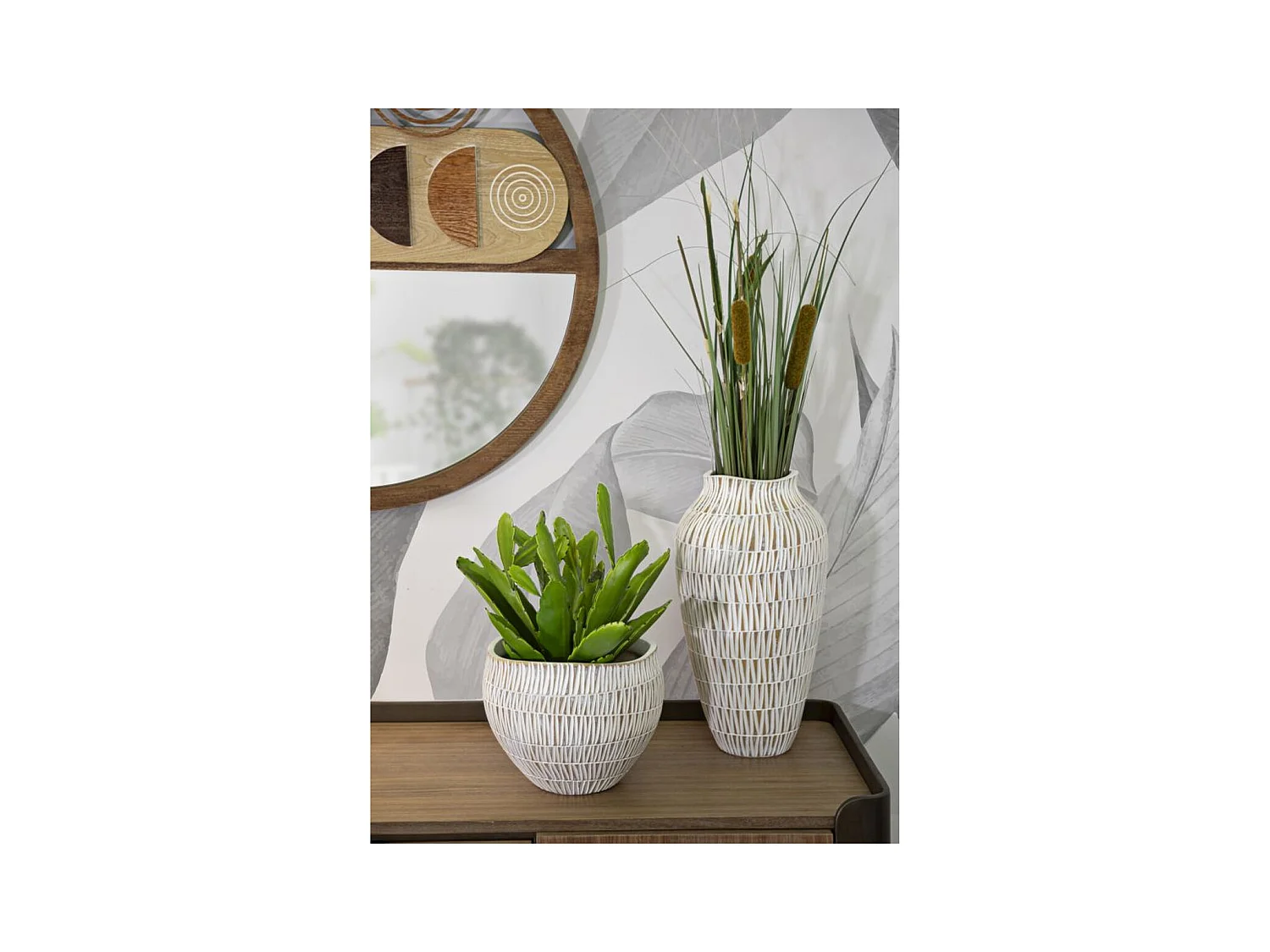 Vase Décoratif MF683, Blanc, 26x26x20,5 cm, Seven Design