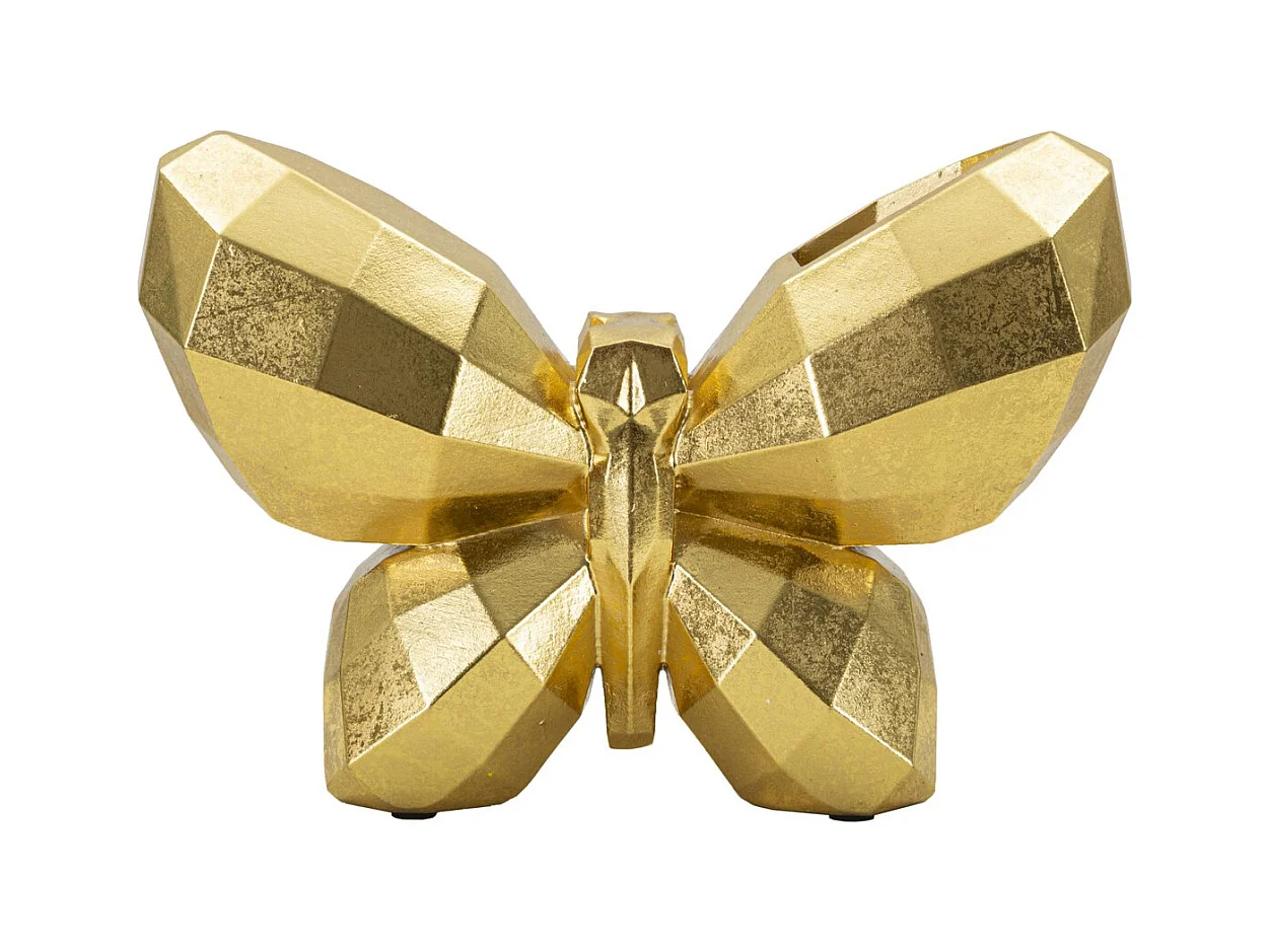 Vase Décoratif Papillon 3, Or, 22,5x8x15 cm, Seven Design