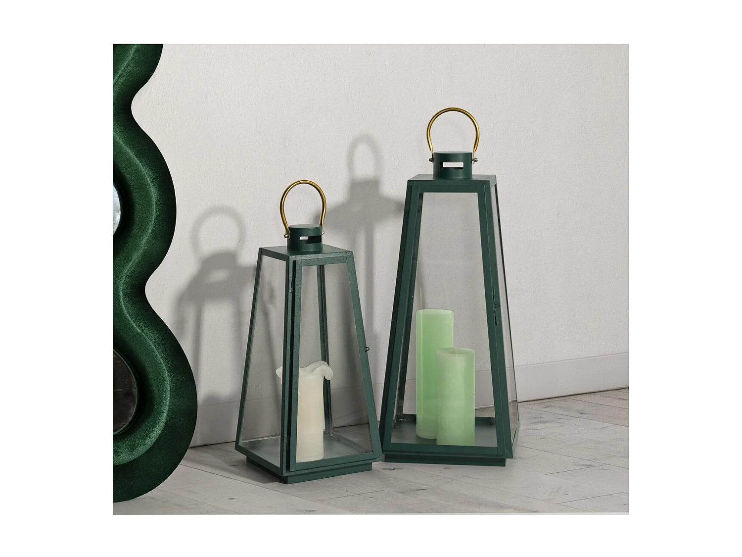 Lanterne Décorative d'Extérieur  Genofeffa, Vert, 25x25x57 cm, Seven Design