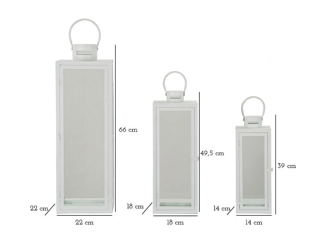Lanterne Décorative d'Extérieur  Maris, Blanc, 22x22x66 cm, Seven Design