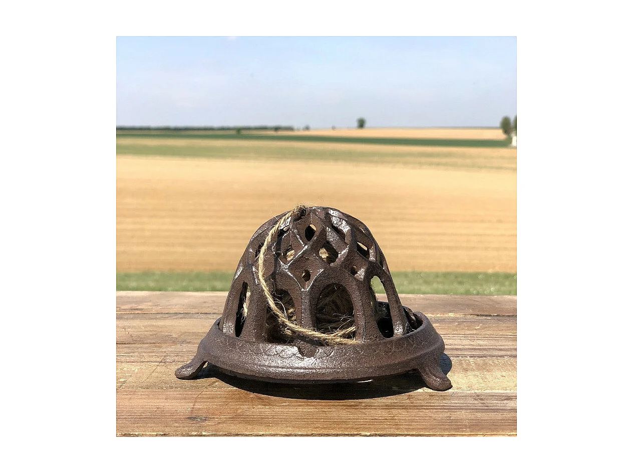 Dérouleur de ficelle en fonte marron 13 x 10 cm