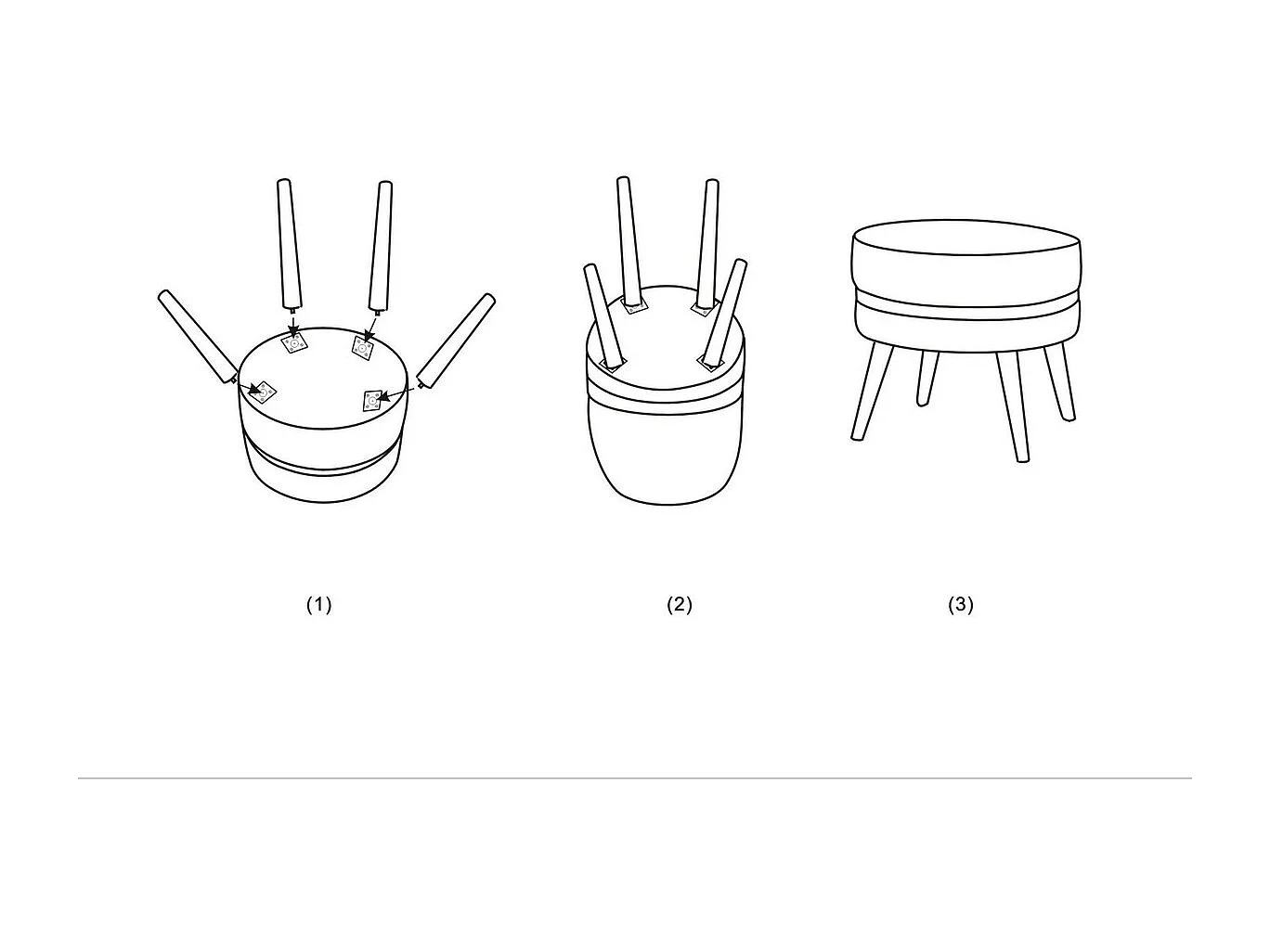 Niski Stołek MF460, Czarny, 35x35x40,5 cm, Seven Design
