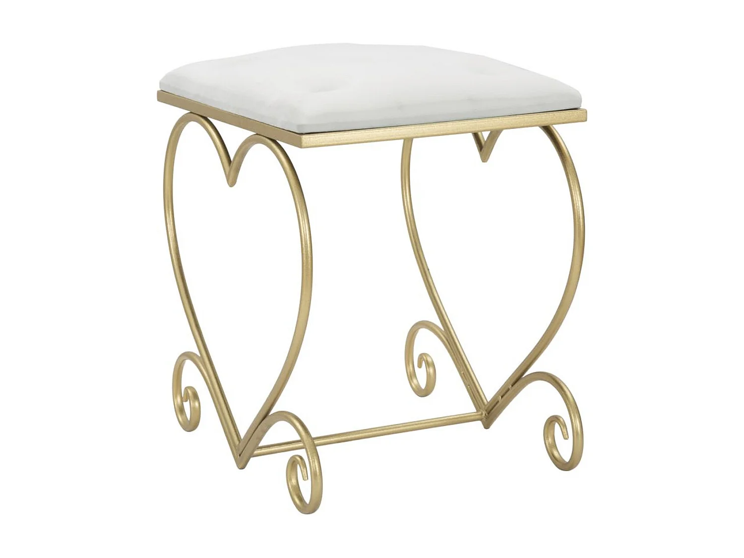 Tabouret Bas Cœur 15, Or, 50x37,5x51,5 cm, Seven Design