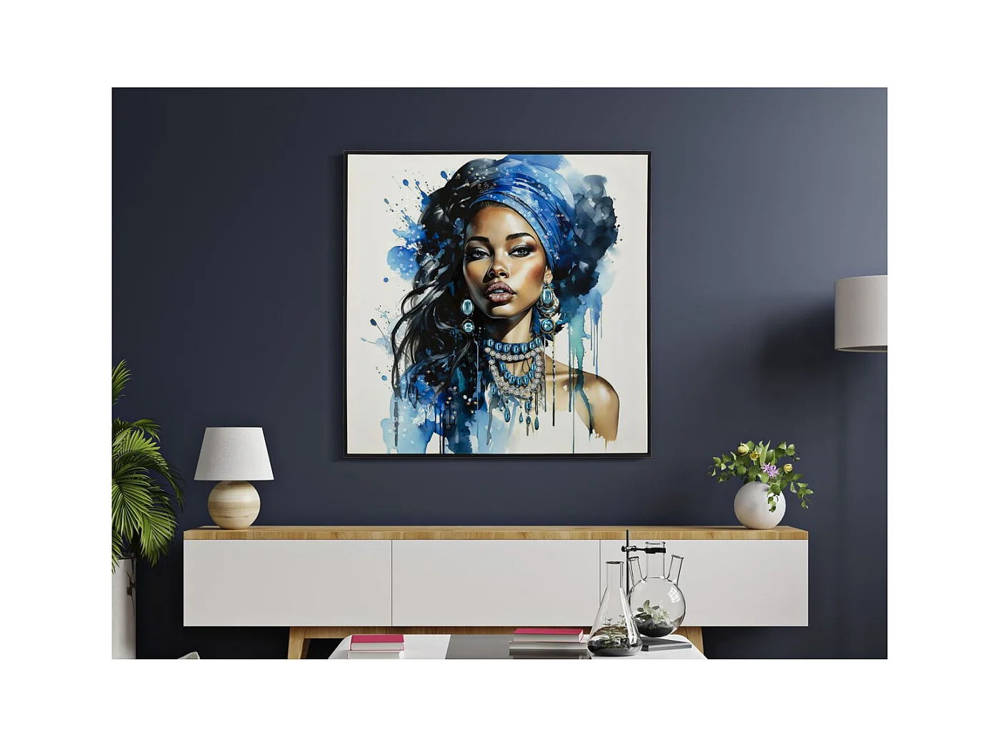 Impression sur Toile Afrique 25, Multicouleur, 82x4x82 cm, Seven Design