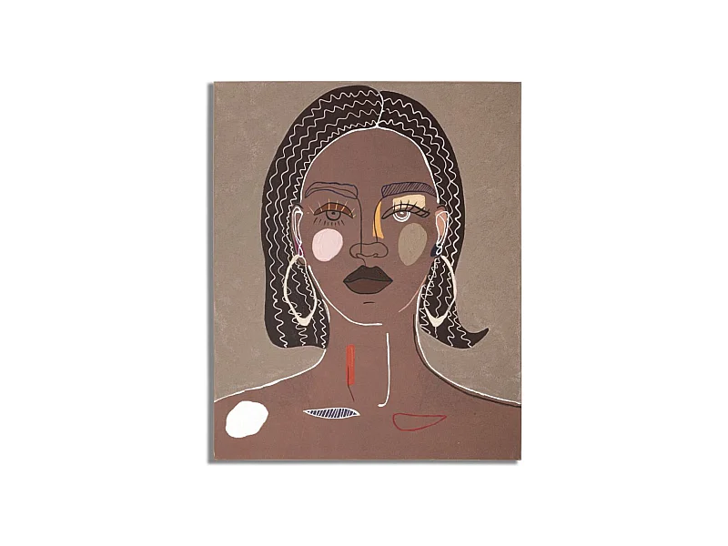 Wydruk na Płótnie Twarz 17, Brązowy, 80x2,8x100 cm, Seven Design