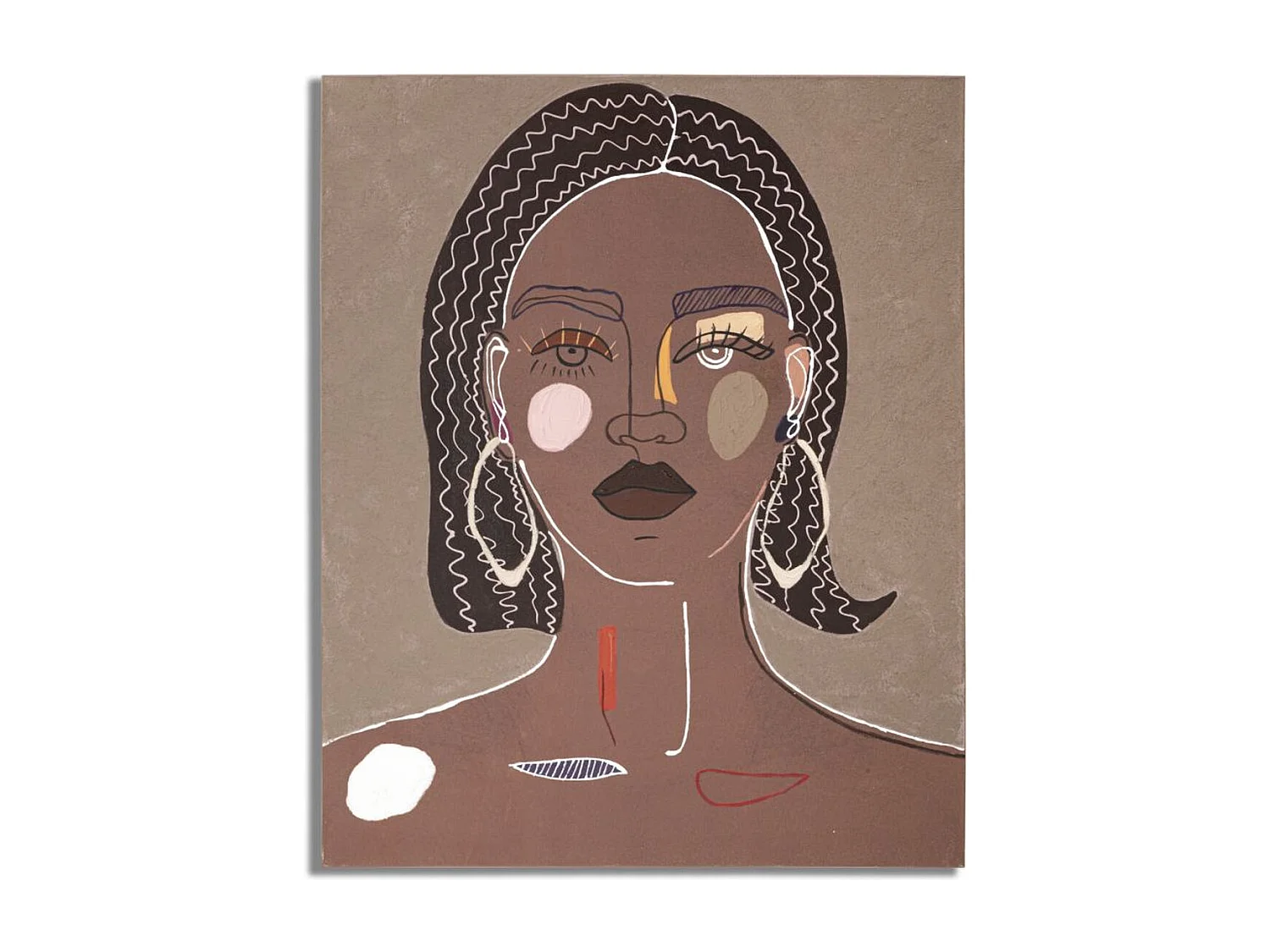 Impressão em Tela Face 17, Castanho, 80x2,8x100 cm, Seven Design