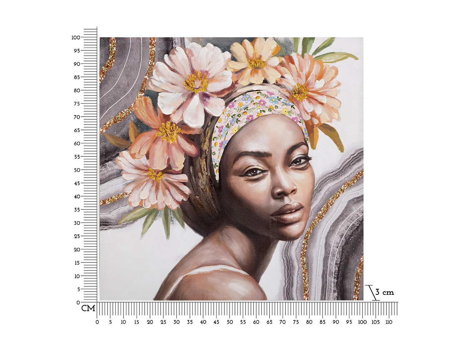 Afdrukken op Canvas Africa 15, Veelkleurig, 100x3x100 cm, Epikasa