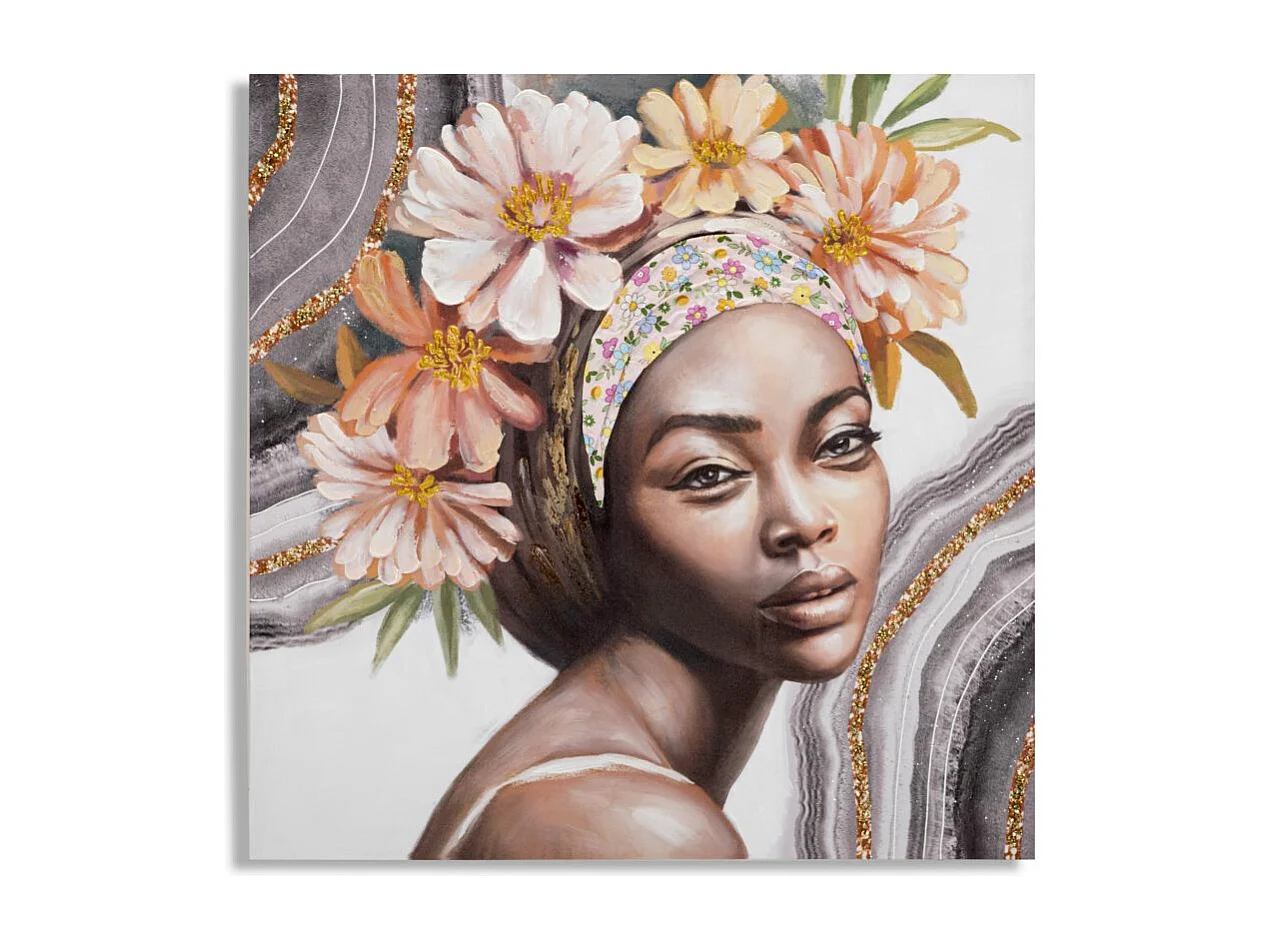 Stampa su Tela Africa 15, Multicolore, 100x3x100 cm, Epikasa