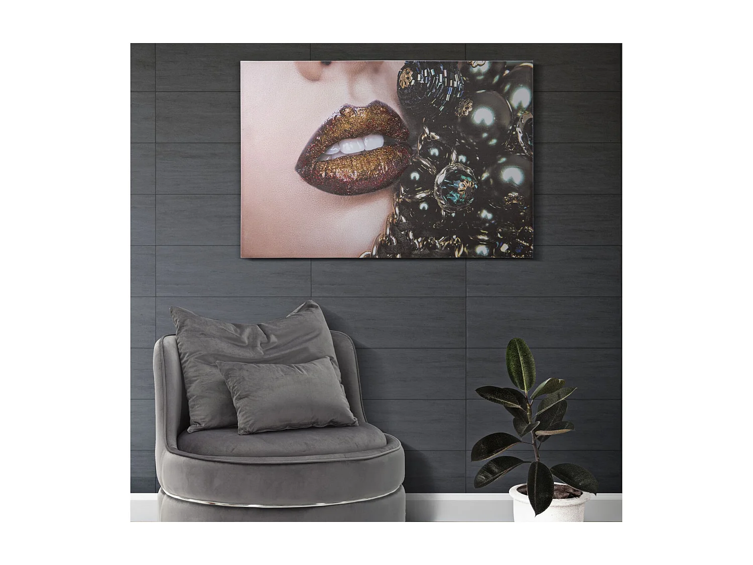 Afdrukken op Canvas Gezicht 15, Veelkleurig, 80x3,8x120 cm, Epikasa