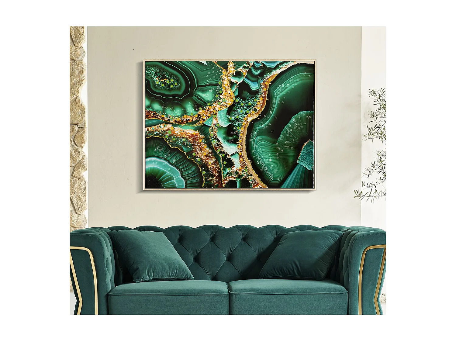 Impression sur Toile Marbre 12, Multicouleur, 82x4x62 cm, Seven Design