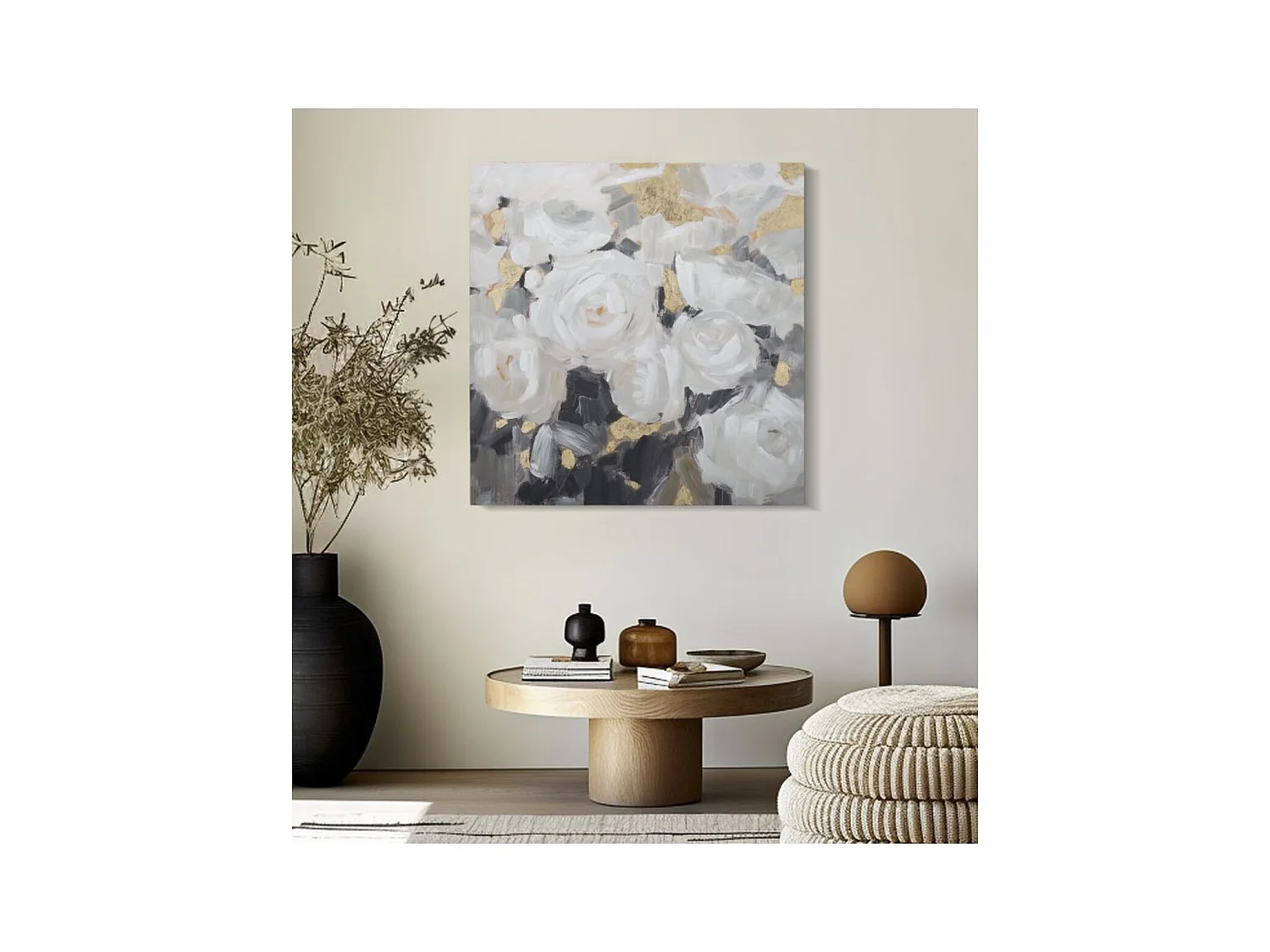 Impression sur Toile Fleurs 64, Multicouleur, 90x3,7x90 cm, Seven Design
