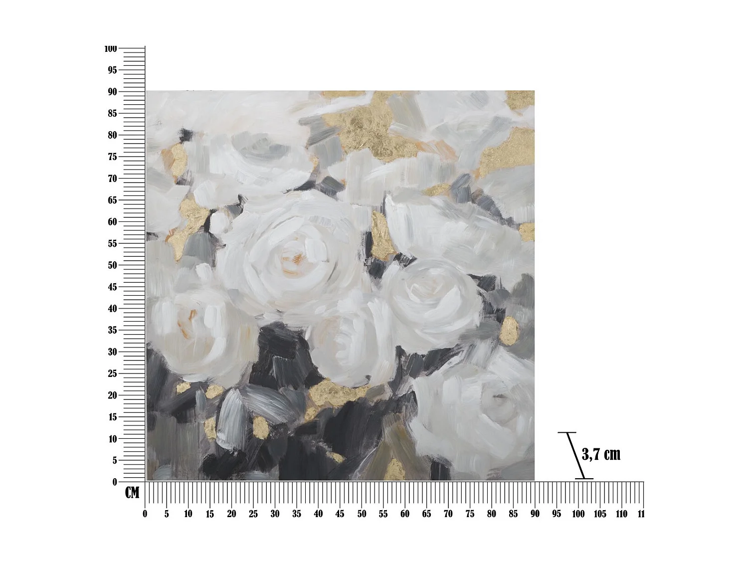 Impression sur Toile Fleurs 64, Multicouleur, 90x3,7x90 cm, Seven Design