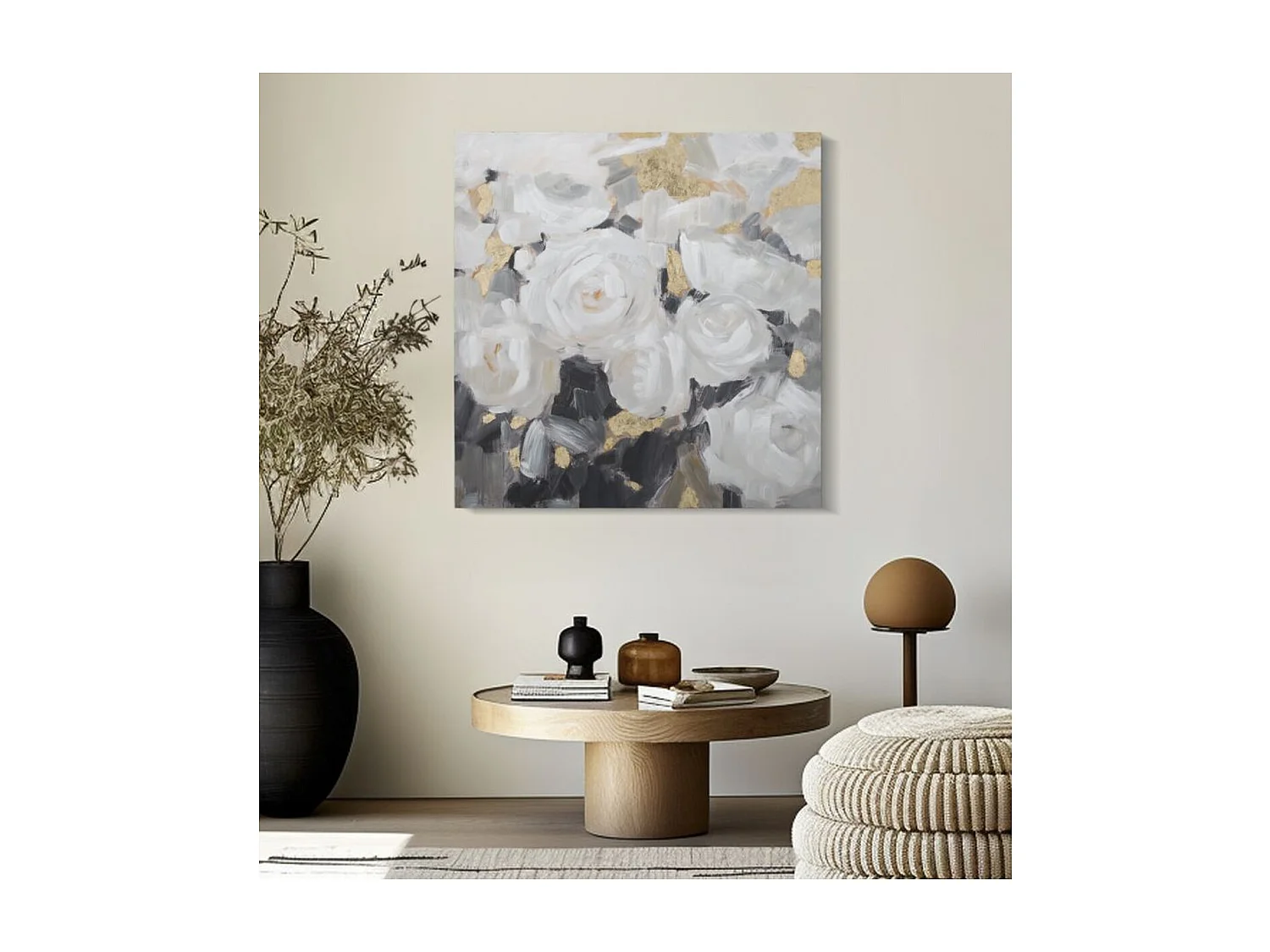 Impression sur Toile Fleurs 64, Multicouleur, 90x3,7x90 cm, Seven Design