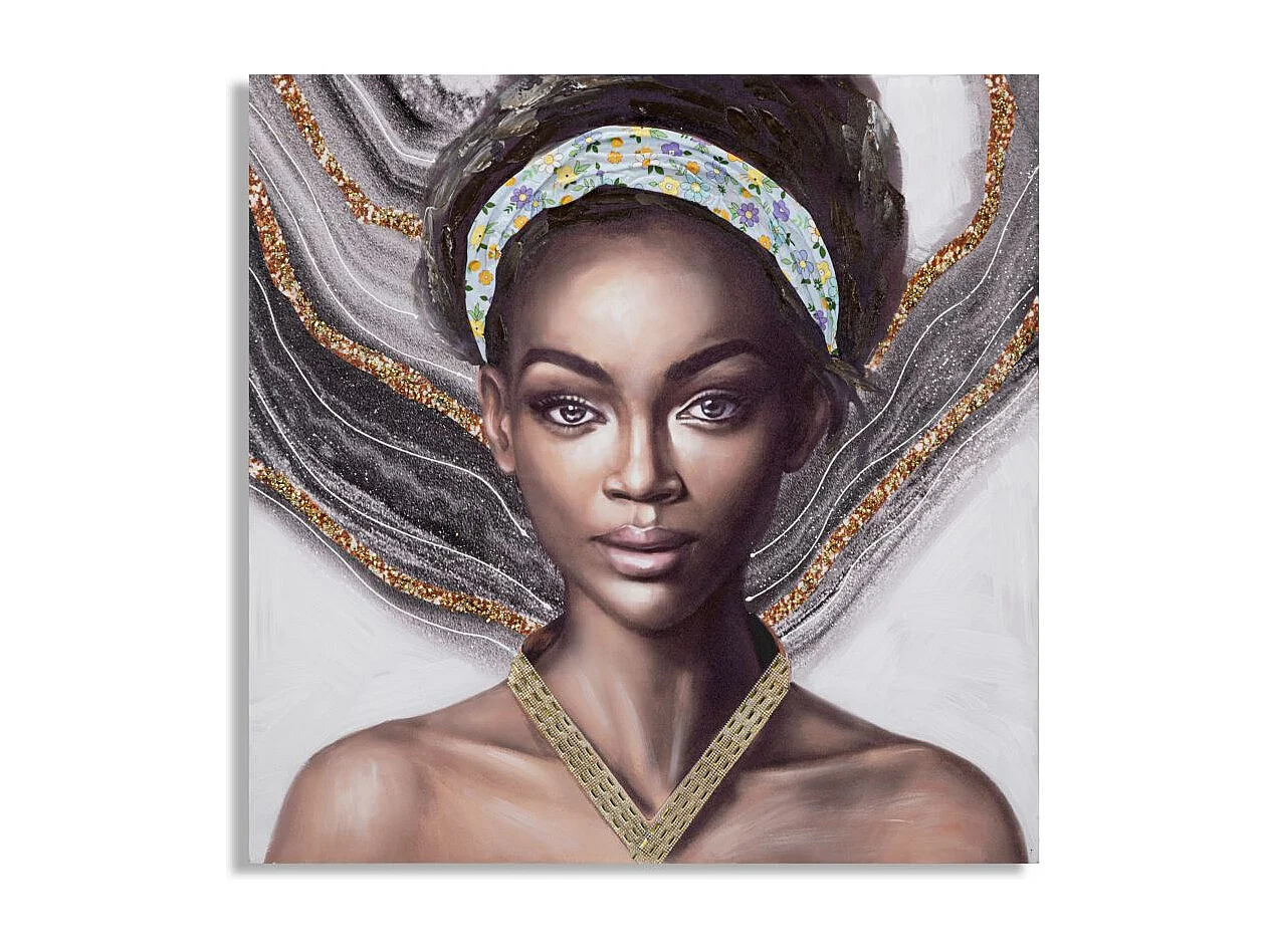 Stampa su Tela Africa 16, Multicolore, 100x3x100 cm, Epikasa