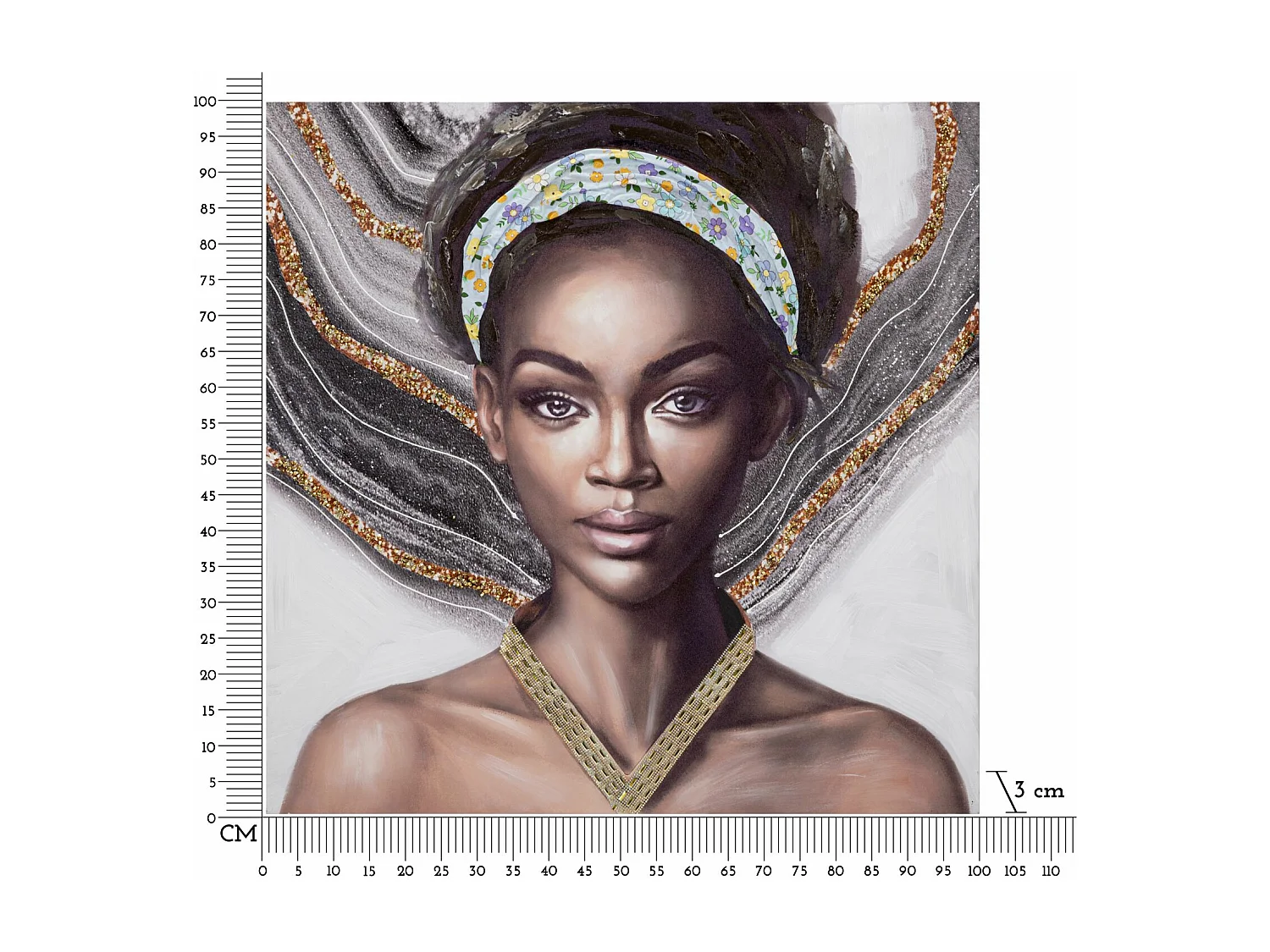 Stampa su Tela Africa 16, Multicolore, 100x3x100 cm, Epikasa