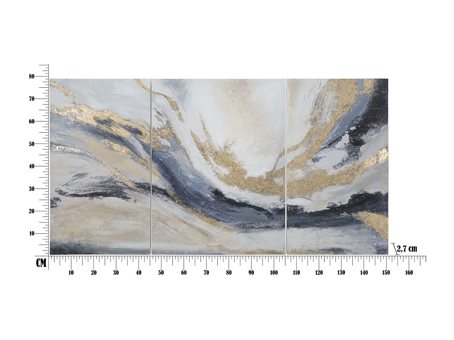 Stampa su Tela Marmo 3, Multicolore, 150x2,7x80 cm, Epikasa