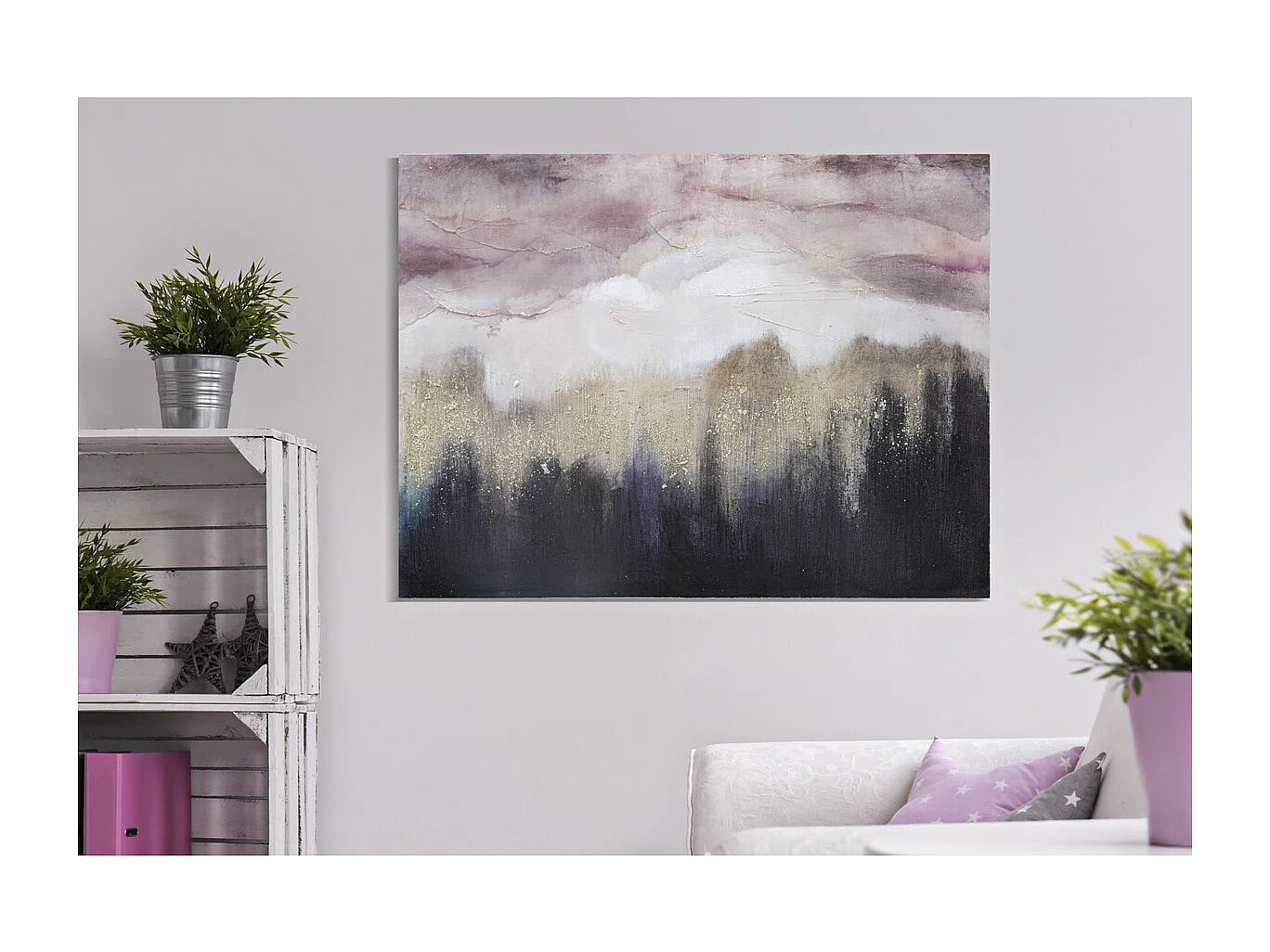 Impression sur Toile Marbre 10, Multicouleur, 80x2,7x60 cm, Seven Design