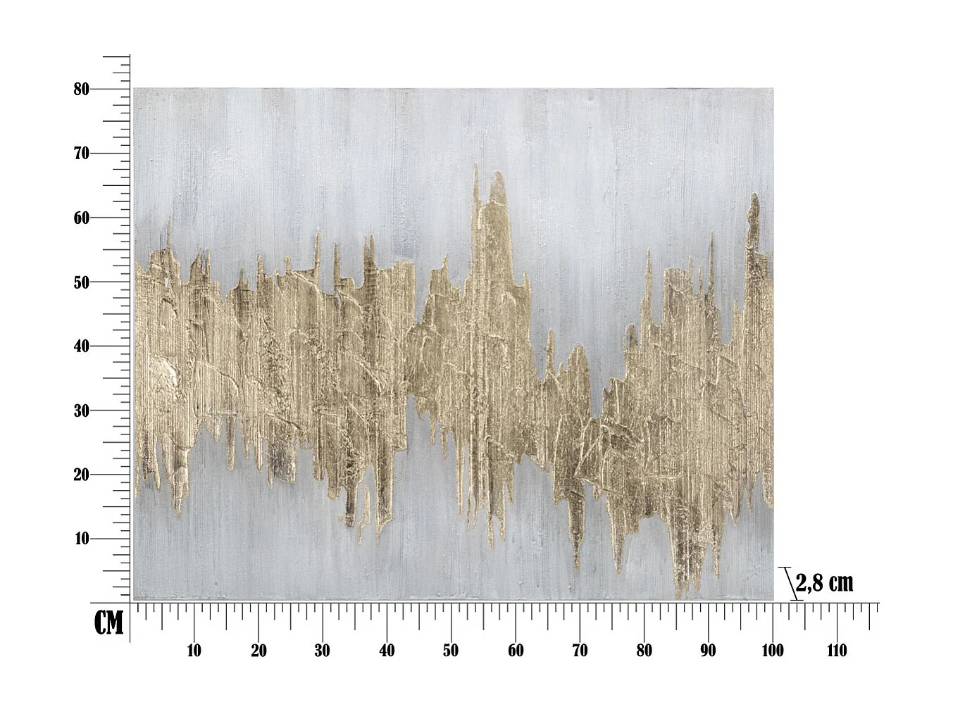 Impression sur Toile Marbre 7, Multicouleur, 100x2,8x80 cm, Seven Design