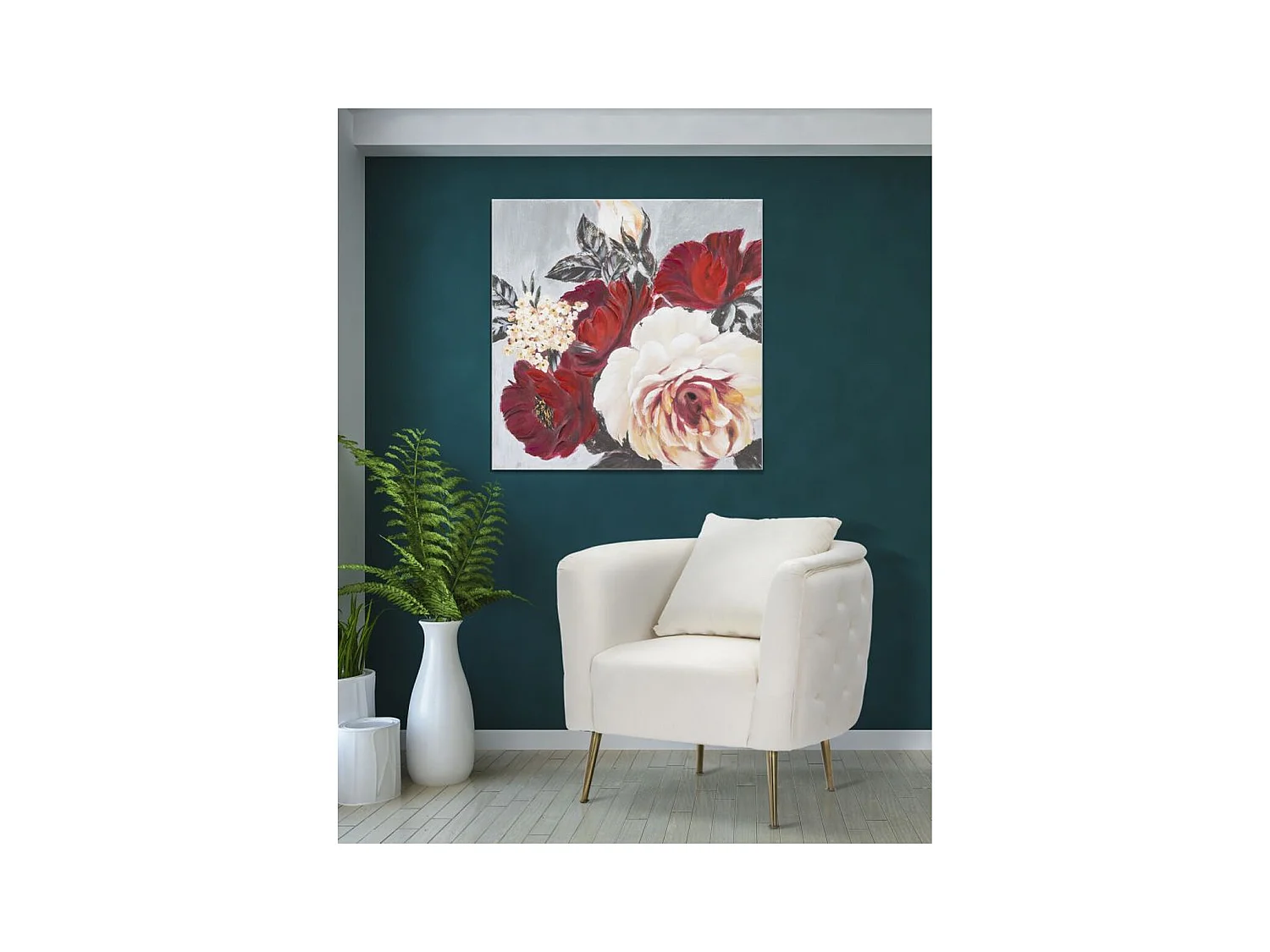 Impression sur Toile Fleurs 62, Multicouleur, 90x3,7x90 cm, Seven Design