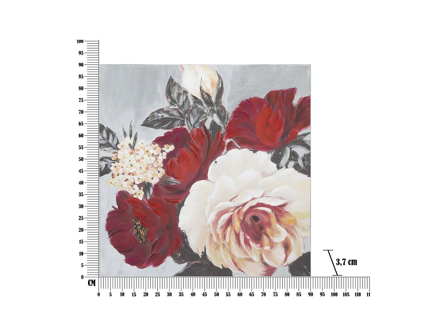 Impression sur Toile Fleurs 62, Multicouleur, 90x3,7x90 cm, Seven Design