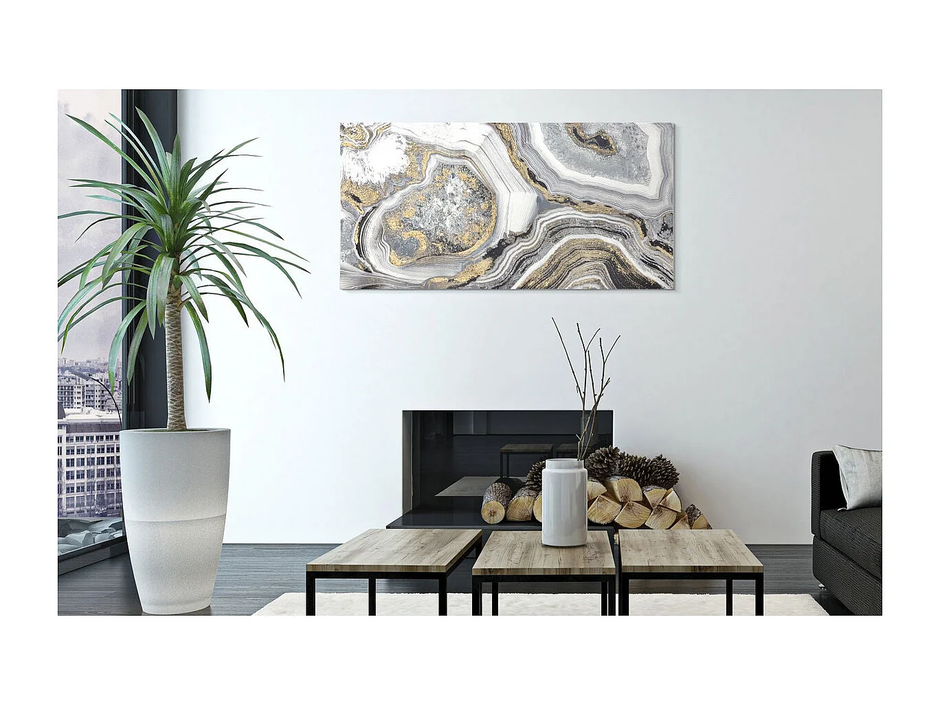 Impression sur Toile Marbre 5, Multicouleur, 120x3,8x60 cm, Seven Design