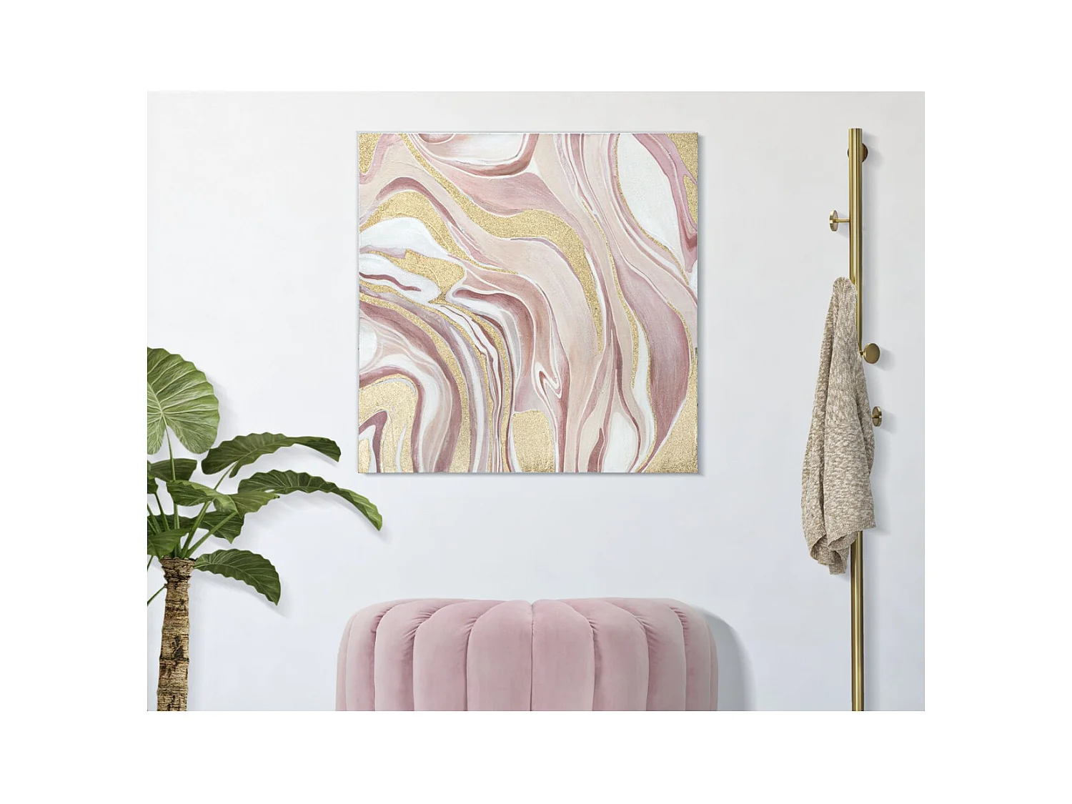 Impression sur Toile Marbre 9, Multicouleur, 80x2,8x80 cm, Seven Design