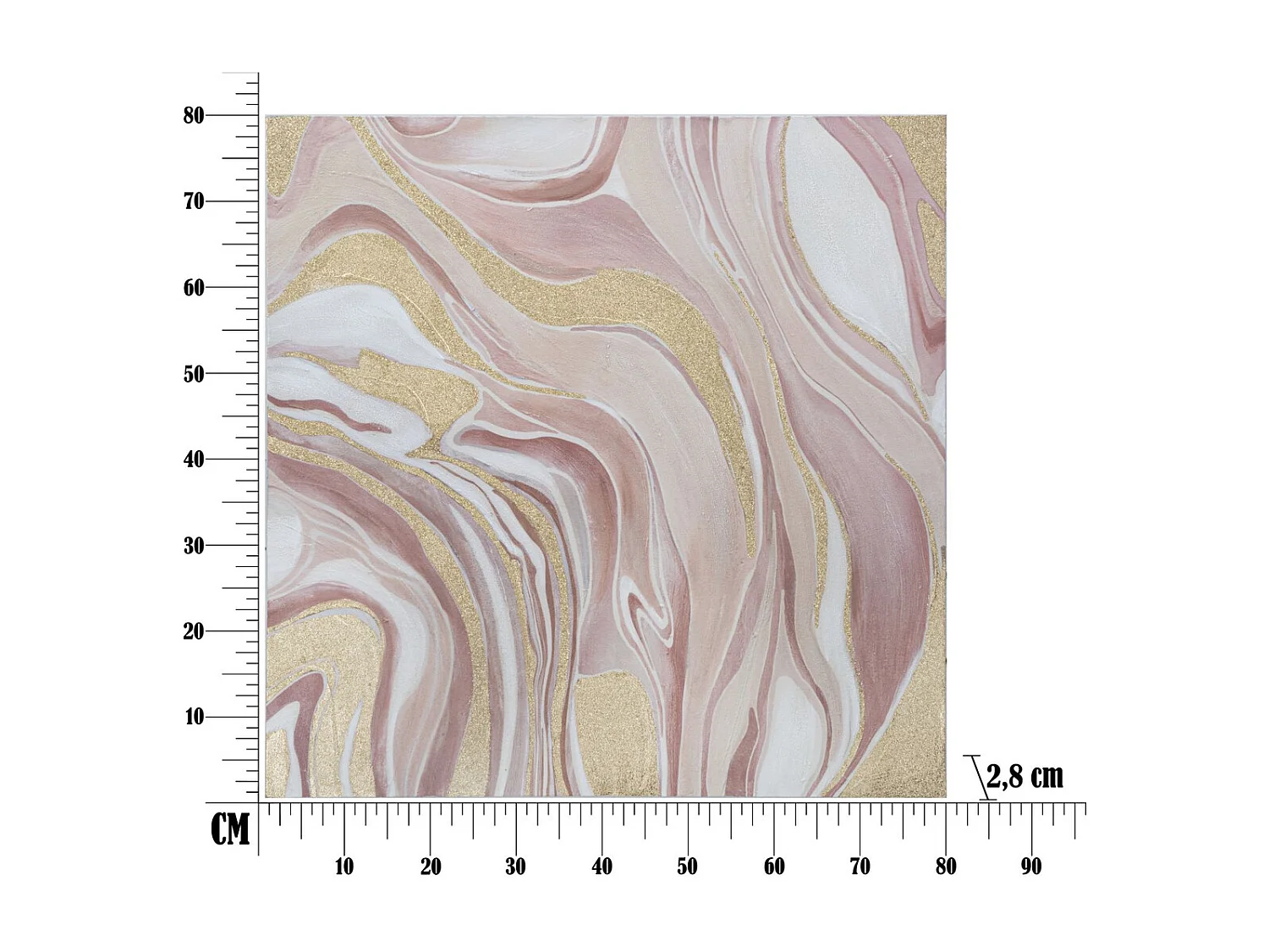 Wydruk na Płótnie Marmur 9, Wielokolorowy, 80x2,8x80 cm, Epikasa