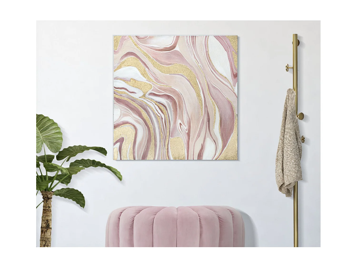 Impression sur Toile Marbre 9, Multicouleur, 80x2,8x80 cm, Seven Design