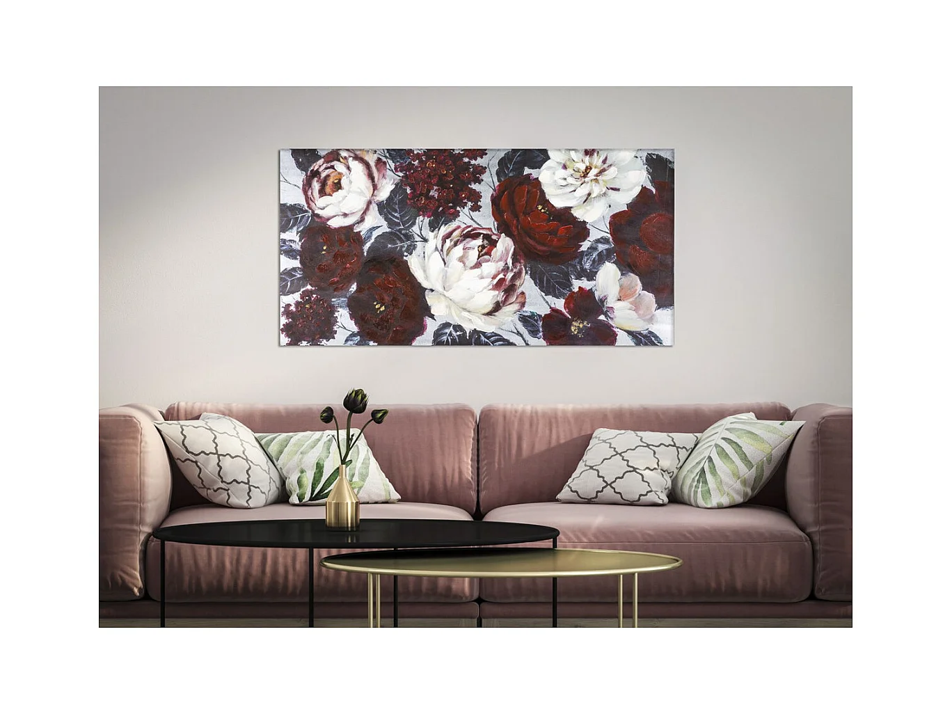Impression sur Toile Fleurs 69, Multicouleur, 120x3,7x60 cm, Seven Design