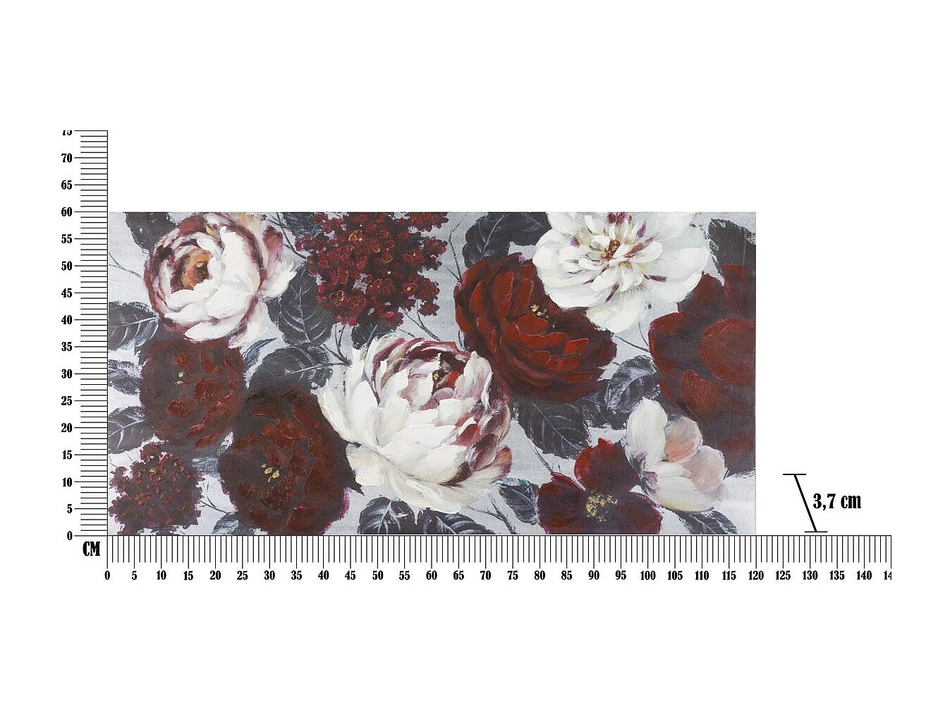 Impression sur Toile Fleurs 69, Multicouleur, 120x3,7x60 cm, Seven Design