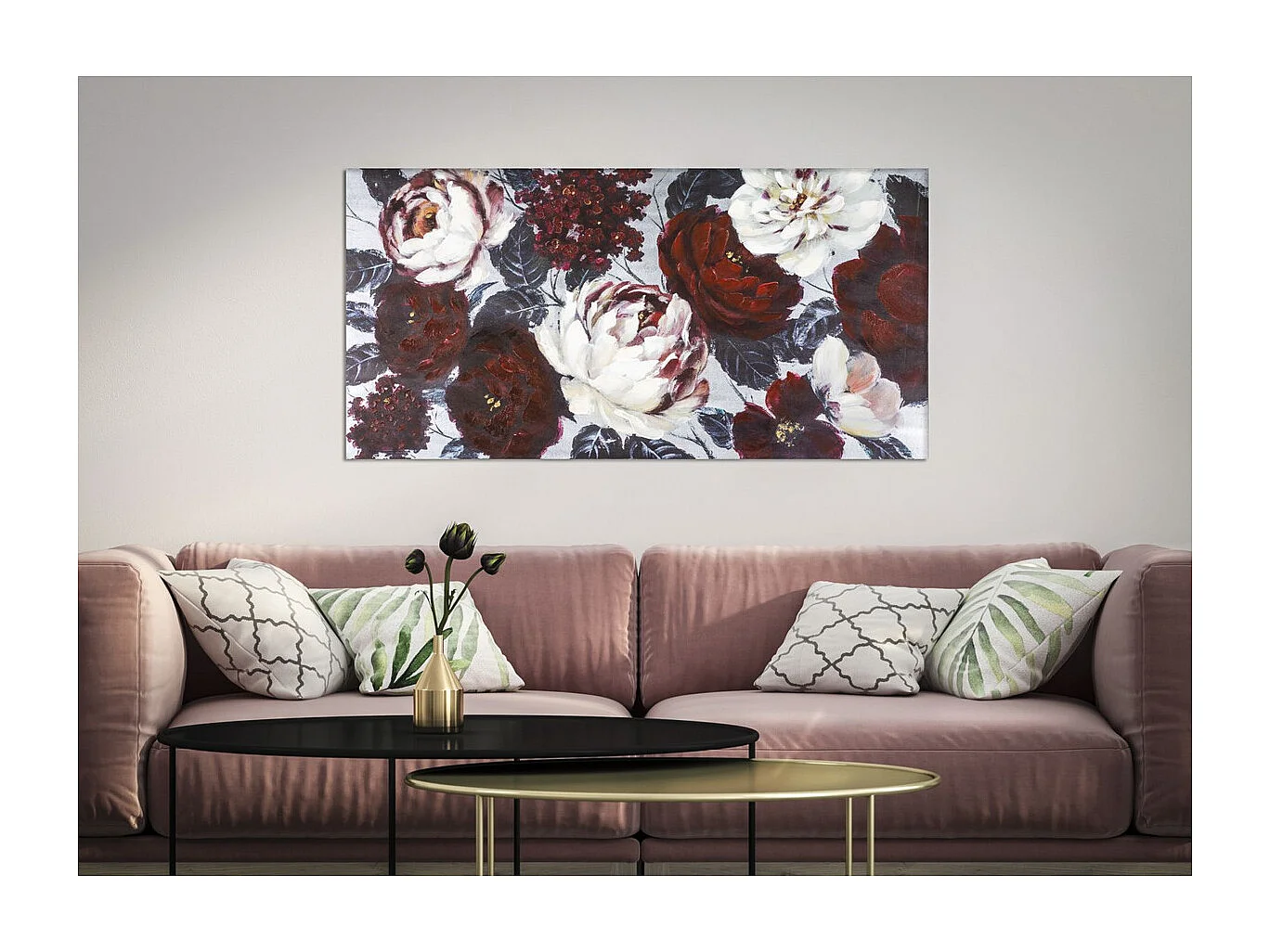 Impressão em Tela Flores 69, Multicolorido, 120x3,7x60 cm, Seven Design