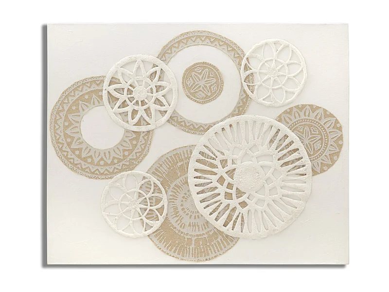 Afdrukken op Canvas Cirkels 34, Bruin, 80x2,8x100 cm, Seven Design