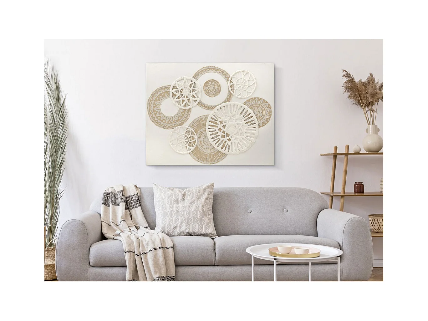 Impression sur Toile Cercles 34, Marron, 80x2,8x100 cm, Seven Design