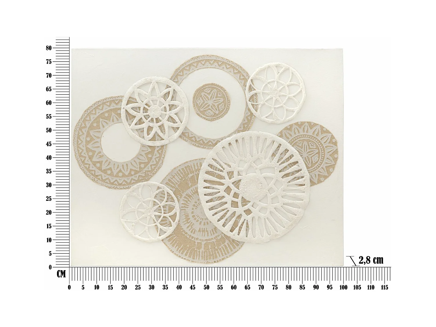 Afdrukken op Canvas Cirkels 34, Bruin, 80x2,8x100 cm, Epikasa