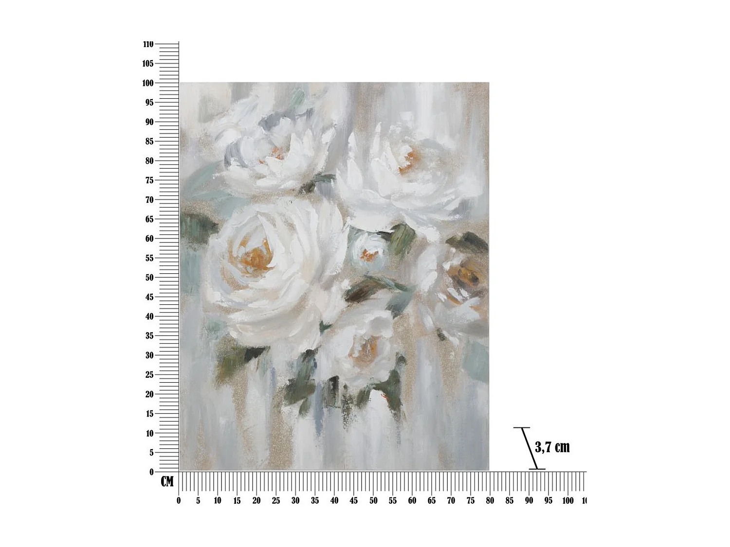 Impression sur Toile Fleurs 66, Multicouleur, 80x3,7x100 cm, Seven Design