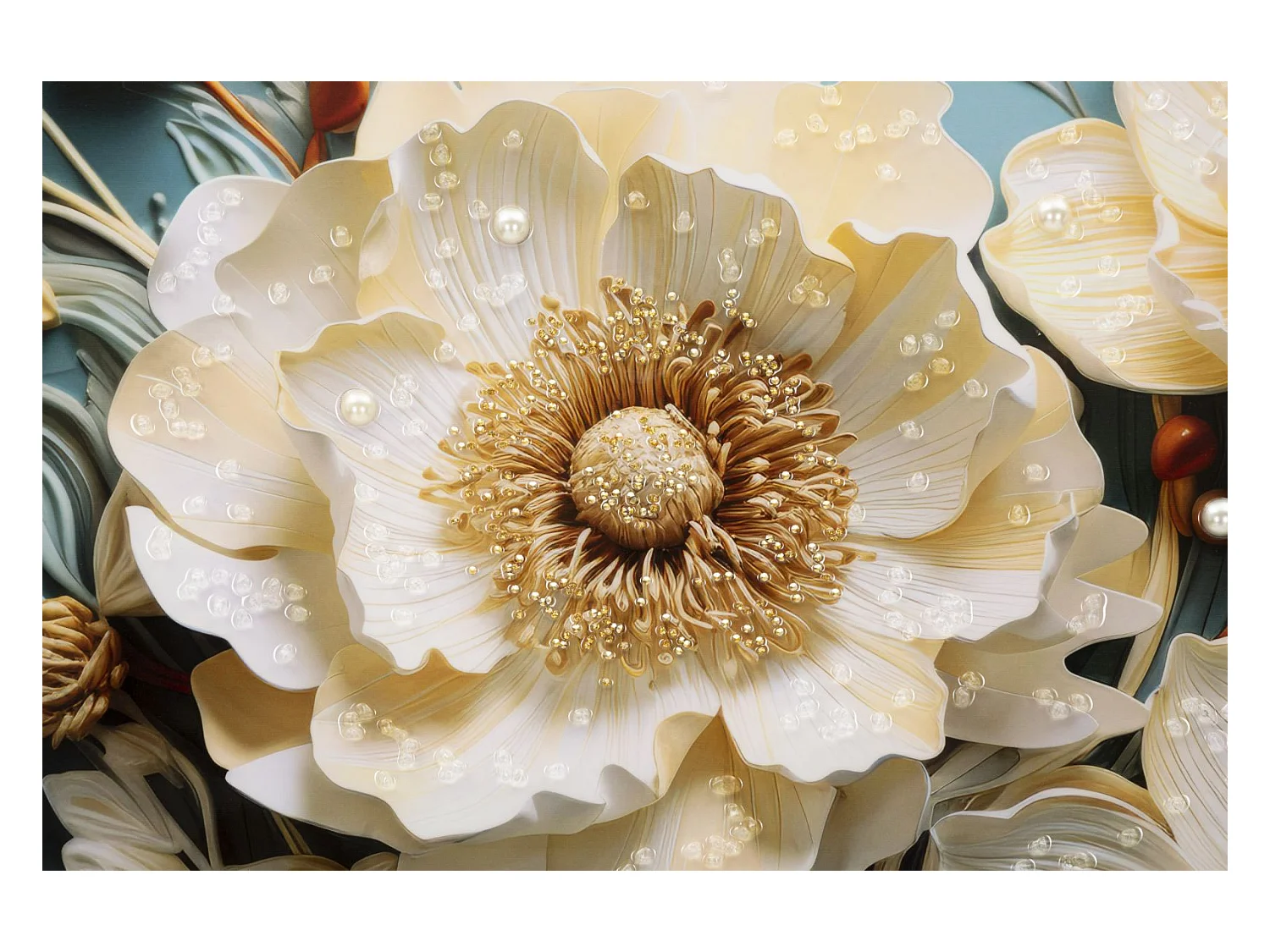 Afdrukken op Canvas Bloemen 71, Veelkleurig, 82x4x82 cm, Epikasa