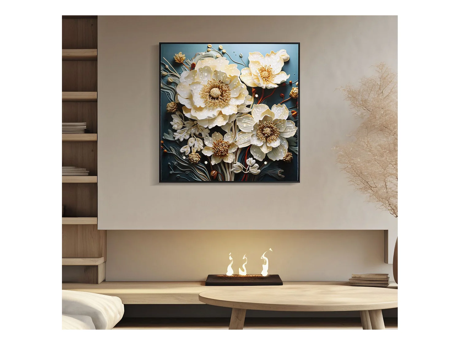 Afdrukken op Canvas Bloemen 71, Veelkleurig, 82x4x82 cm, Epikasa