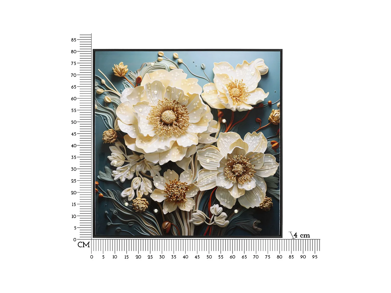 Afdrukken op Canvas Bloemen 71, Veelkleurig, 82x4x82 cm, Epikasa
