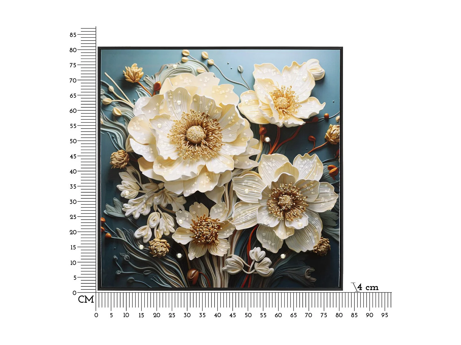 Wydruk na Płótnie Kwiaty 71, Wielokolorowy, 82x4x82 cm, Seven Design