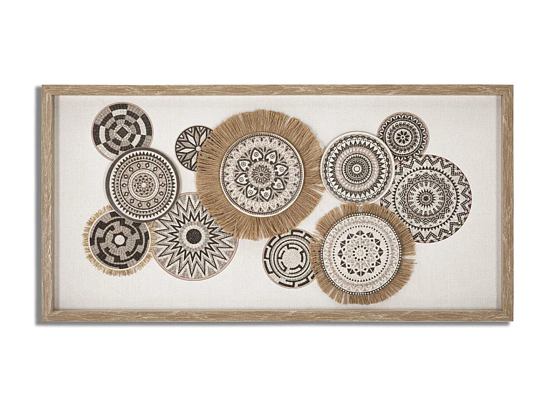 Afdrukken op Canvas Cirkels 32, Bruin, 70x2,8x35 cm, Seven Design