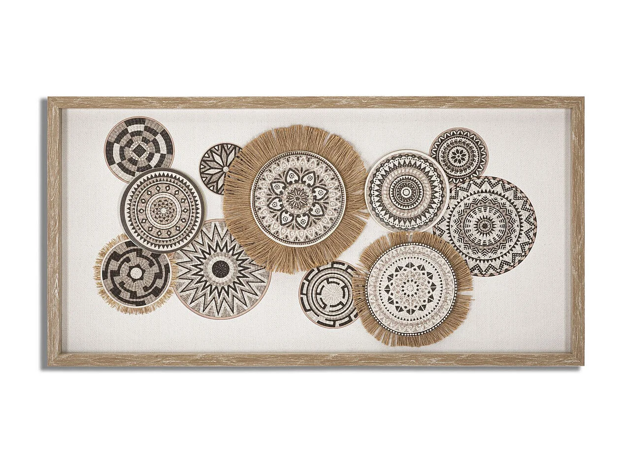 Impression sur Toile Cercles 32, Marron, 70x2,8x35 cm, Seven Design