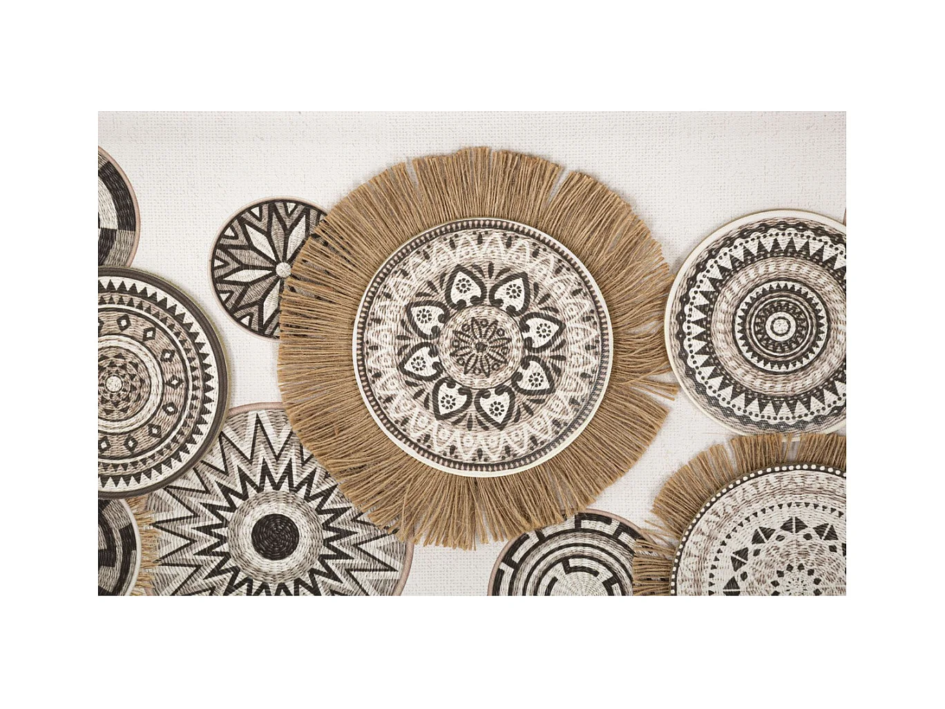 Impression sur Toile Cercles 32, Marron, 70x2,8x35 cm, Seven Design